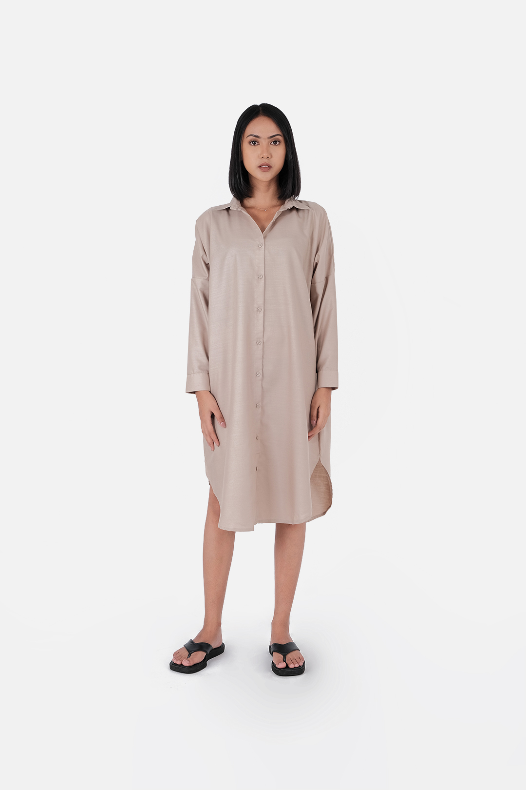 VIDOJ – MISSY KHAKI SHIRT DRESS